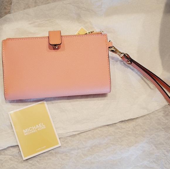 NWT MICHAEL KORS LARGE DOUBLE ZIP WRISTLET WALLET - Picture 2 of 8